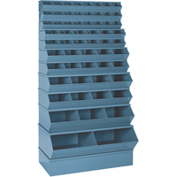 Bacs sectionnels superposables, Cap. 100 lb, 37" la x 8" p x 4-1/2" h, Bleu Rock Safety Industrial Ltd
