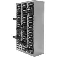 KPC-300 Parts Cabinet, Galvanized Steel, 60 Drawers, 21-3/10" x 10-2/5" x 36-9/10", Grey Rock Safety Industrial Ltd
