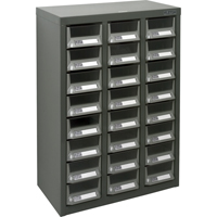 KPC-400 Parts Cabinet, Galvanized Steel, 24 Drawers, 17-3/10" x 8-7/10" x 25-3/5", Grey Rock Safety Industrial Ltd