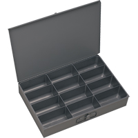 Compartment Scoop Boxes, Steel, 12 Slots, 18" W x 12" D x 3" H, Grey Rock Safety Industrial Ltd