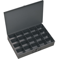 Compartment Scoop Boxes, Steel, 20 Slots, 18" W x 12" D x 3" H, Grey Rock Safety Industrial Ltd