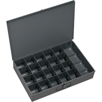 Compartment Scoop Boxes, Steel, 21 Slots, 18" W x 12" D x 3" H, Grey Rock Safety Industrial Ltd