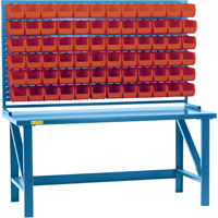 Louvered Rack with Bins, 36 Bins, 72" W x 15" D x 40" H Rock Safety Industrial Ltd