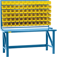Louvered Rack with Bins, 36 Bins, 72" W x 15" D x 40" H Rock Safety Industrial Ltd