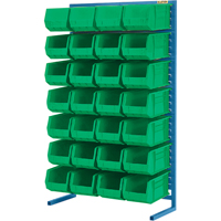 Single-Sided Stationary Bin Rack, 36" W x 12" D x 61" H, 28 Bins Rock Safety Industrial Ltd