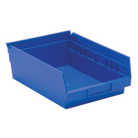 Bacs de rangement pour tablettes, 8-3/8" la x 4" H x 11-5/8" p, Bleu, Capacit&eacute; 30 lb Rock Safety Industrial Ltd