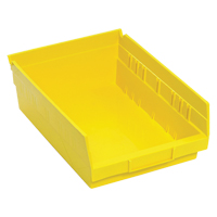 Bacs de rangement pour tablettes, 8-3/8" la x 4" H x 11-5/8" p, Jaune, Capacit&eacute; 30 lb Rock Safety Industrial Ltd