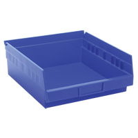 Bacs de rangement pour tablettes, 11-1/8" la x 4" H x 11-5/8" p, Bleu, Capacit&eacute; 30 lb Rock Safety Industrial Ltd
