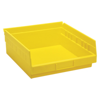 Bacs de rangement pour tablettes, 11-1/8" la x 4" H x 11-5/8" p, Jaune, Capacit&eacute; 30 lb Rock Safety Industrial Ltd
