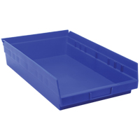 Bacs de rangement pour tablettes, 11-1/8" la x 4" H x 17-7/8" p, Bleu, Capacit&eacute; 40 lb Rock Safety Industrial Ltd