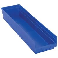 Bacs de rangement pour tablettes, 6-5/8" la x 4" H x 23-5/8" p, Bleu, Capacit&eacute; 50 lb Rock Safety Industrial Ltd