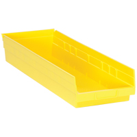 Bacs de rangement pour tablettes, 8-3/8" la x 4" H x 23-5/8" p, Jaune, Capacit&eacute; 50 lb Rock Safety Industrial Ltd