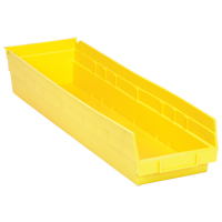 Bacs de rangement pour tablettes, 6-5/8" la x 4" H x 23-5/8" p, Jaune, Capacit&eacute; 50 lb Rock Safety Industrial Ltd