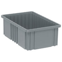 Contenants Divider Box, Plastique, 16,5" la x 10,9" p x 6" h, Gris Rock Safety Industrial Ltd