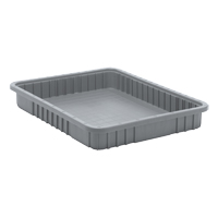 Contenants Divider Box, Plastique, 22,5" la x 17,5" p x 3" h, Gris Rock Safety Industrial Ltd