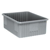 Contenants Divider Box, Plastique, 22,5" la x 17,5" p x 8" h, Gris Rock Safety Industrial Ltd
