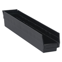 Bac pour &eacute;tag&egrave;re &eacute;conomique, 4-1/8" la, 4" h x 23-5/8" p, Noir Rock Safety Industrial Ltd