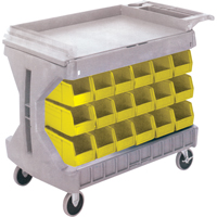 Pro Cart With Yellow Bins, Double-sided, 36 bins, 45-5/18" W x 24" D x 34-3/4" H Rock Safety Industrial Ltd