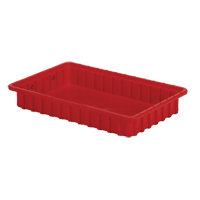 Contenants Divider Box, Poly&eacute;thyl&egrave;ne, 16,5" la x 10,9" p x 2,5" h, Rouge Rock Safety Industrial Ltd