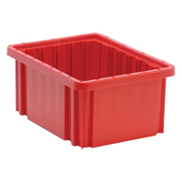 Contenants Divider Box, Plastique, 10,9" la x 8,3" p x 5" h, Rouge Rock Safety Industrial Ltd