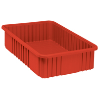 Contenants Divider Box, Plastique, 22,5" la x 17,5" p x 6" h, Rouge Rock Safety Industrial Ltd