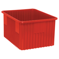 Contenants Divider Box, Plastique, 22,5" la x 17,5" p x 12" h, Rouge Rock Safety Industrial Ltd