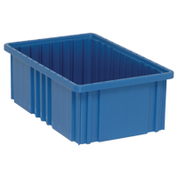 Contenants Divider Box, Plastique, 16,5" la x 10,9" p x 6" h, Bleu Rock Safety Industrial Ltd