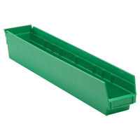 Bac pour &eacute;tag&egrave;re &eacute;conomique, 4-1/8" la, 4" h x 23-5/8" p, Vert Rock Safety Industrial Ltd