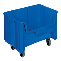 Bac g&eacute;ant mobile empilable, 12-7/16" ha x 19-7/8" la x 15-1/4" p, Capacit&eacute; de 250 lb, Bleu Rock Safety Industrial Ltd