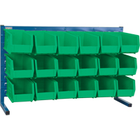 Louvered Rack with Bins, 18 Bins, 36" W x 8-1/4" D x 22" H Rock Safety Industrial Ltd