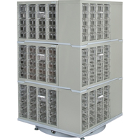 Heavy-Duty Industrial Carousel Drawer Cabinet, Steel, 240 Drawers, 27" W x 27" D x 48" H, Grey Rock Safety Industrial Ltd