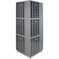 Heavy-Duty Industrial Carousel Drawer Cabinet, Steel, 480 Drawers, 27" W x 27" D x 80" H, Grey Rock Safety Industrial Ltd