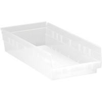 Bacs de rangement pour tablettes, 8-3/8" la x 4" H x 17-7/8" p, Transparent, Capacit&eacute; 40 lb Rock Safety Industrial Ltd