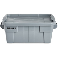 Brute Storage Tote with Lid, 27.88” D x 16.5” W x 10.7" H, 112 llbs. Capacity, Grey Rock Safety Industrial Ltd