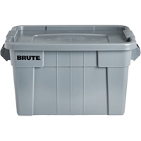 Brute Storage Tote with Lid, 27.88” D x 17.38” W x 15.13” H, 160 lbs. Capacity, Grey Rock Safety Industrial Ltd