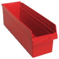 Bacs pour &eacute;tag&egrave;re Store-Max, 8-3/8" la x 8" H x 23-5/8" p, Rouge, Capacit&eacute; 68 lb Rock Safety Industrial Ltd