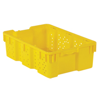 Contenant en plastique empilable Stack-N-Nest pour l'agriculture, 16" x 23,9" x 7,3", Jaune Rock Safety Industrial Ltd