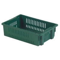 Agricultural Plastic Stack-N-Nest Container, 13.1" x 19.7" x 5.6", Green Rock Safety Industrial Ltd