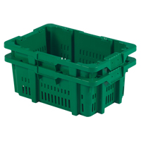 Contenant en plastique Stack-N-Nest pour la manutention des aliments, 16" x 23,9" x 8,8", Vert Rock Safety Industrial Ltd