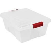 Contenant avec loquets en plastique,  la x 21" p x 7,75" h, Transparent Rock Safety Industrial Ltd