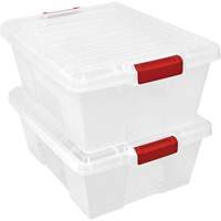 Contenant avec loquets en plastique,  la x 21" p x 7,75" h, Transparent Rock Safety Industrial Ltd