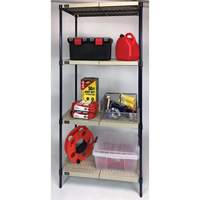 &eacute;tag&egrave;re en fils m&eacute;talliques avec tablettes en plastique, Cadre en fils m&eacute;talliques avec tablettes en plastique, Sans boulons, Capacit&eacute; 600 lb, 30" la x 72" h x 18" p Rock Safety Industrial Ltd