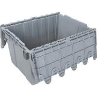 Contenant de distribution en plastique avec dessus basculant, 21,65" x 15,5" x 12,5", Gris Rock Safety Industrial Ltd