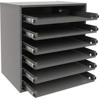 Small Bearing Slide Rack, Steel, 6 Slots, 15-9/16" W x 11-7/8" D x 16-3/8" H, Grey Rock Safety Industrial Ltd
