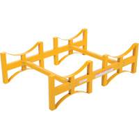 Porte-barils empilable en acier, 2 barils, Capacit&eacute; de 1600 lb, 45-1/2" la x 29-7/8" p x 12-3/4" h Rock Safety Industrial Ltd