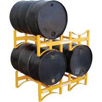 Porte-barils empilable en acier, 2 barils, Capacit&eacute; de 1600 lb, 45-1/2" la x 29-7/8" p x 12-3/4" h Rock Safety Industrial Ltd