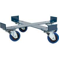 Drum Dolly, Steel, 1400 lbs. Capacity, 24" Diameter, Blue Elastic Casters Rock Safety Industrial Ltd