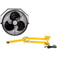 Industrial Workstation Fan Kit with Double Locking Arm, 12" Dia., 3 Speeds Rock Safety Industrial Ltd