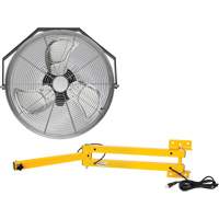 Industrial Workstation Fan Kit with Double Locking Arm, 18" Dia., 3 Speeds Rock Safety Industrial Ltd