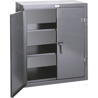 Counter Top Storage Cabinets, Steel, 2 Shelves, 36" H x 24" W x 20" D, Grey Rock Safety Industrial Ltd